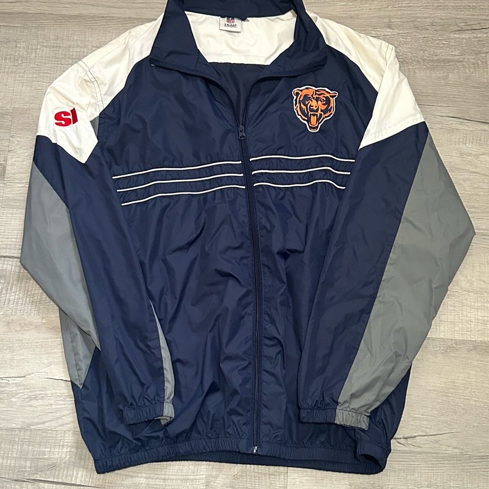 VINTAGE 1990S CHICAGO BEARS NFL Team Apparel WINDBREAKER JACKET MEN'S . Sz XXL